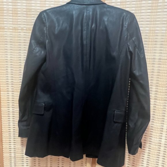 Blank NYC Faux Leather Long Double Breasted Blazer in Carbon, Size Small - Picture 5 of 6